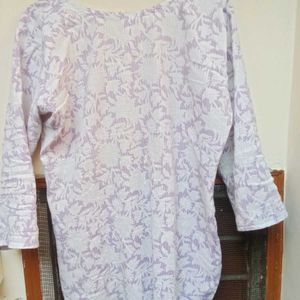 Lavender And White Tunic