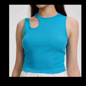 Women's cut-out ribbed top