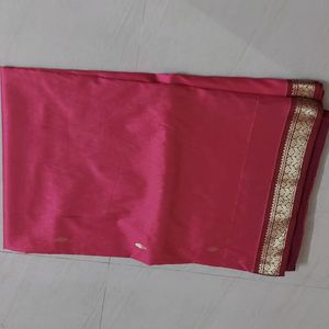 SALE SALE SALE  !!!  Fantastic rani pink with maroon border saree