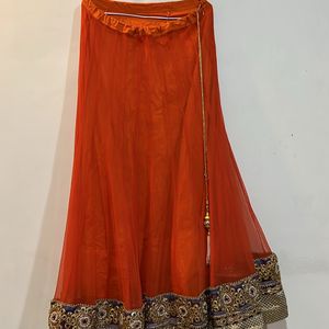 Orange And Purple Lehenga