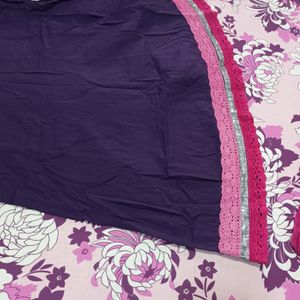 Purple Kurti Set With Only Kurt And Dupatta