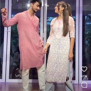 Pink Chikankari Kurta