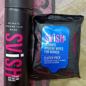 Svish Intimate Hygiene Foaming Cream And Wipes