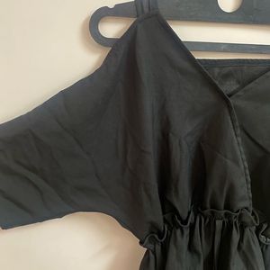 Imported Cinched Waist Sexy Cold Shoulder Top