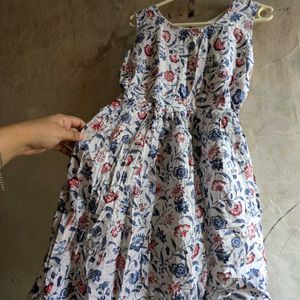 cotton dress with inner attached and sleeves cloth