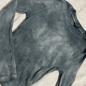 Ribbed Tie-dye Long Sleeve Top