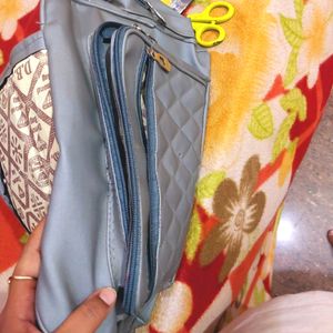 Grey Hand Bag ..used Item Look Nice