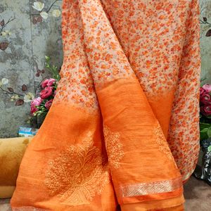 Embroided  Chiffon Saree