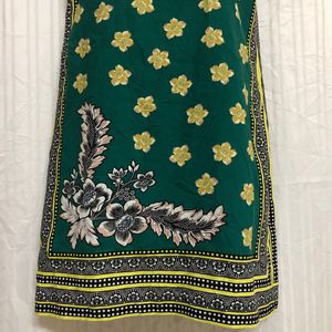 Zara Mini Green Printed Dress