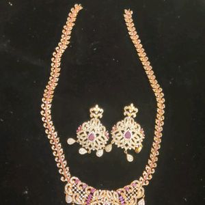 Long Haram Set With Earrings