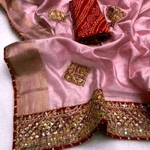 New Cotton Silk Saree With Blouse Piece