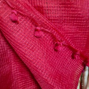 Double Colour Red Saree