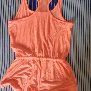 Neon Orange Racer Back Jumpsuit