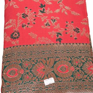 Banarasi Silk red Jacquard Saree With Blouse