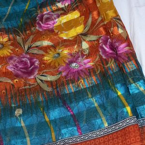 MULTICOLOUR SOFT SILK SAREE