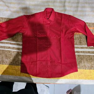 Formal Cum Casual 3/4 Sleeves Red Color Shirt