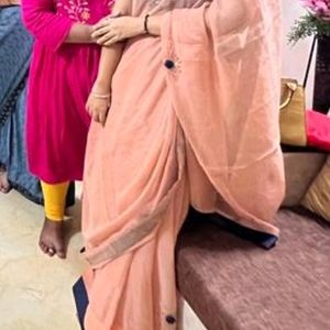 Peach Saree