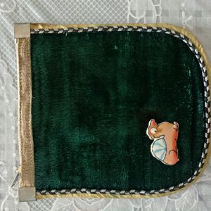 Green Velvet Pouch