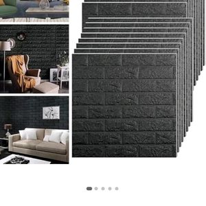 Abstract Black Bricks Design 3D Wallpapers