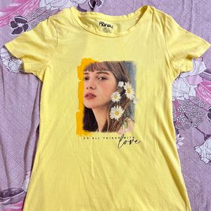 Yellow Printed Tshirt