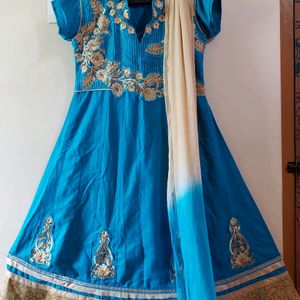 Blue Color Anarkali Kurtis For Regular Outfit