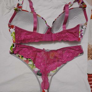 Beutiful Floral Print Bra Panty Set