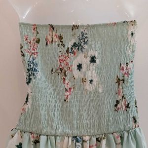 Urbanic Mint Green Floral Tube Dress