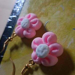 Pink Flower Earring