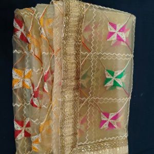 Golden Multicolour Dupatta