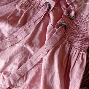 Girls Pink Top With Elastic On The Waist