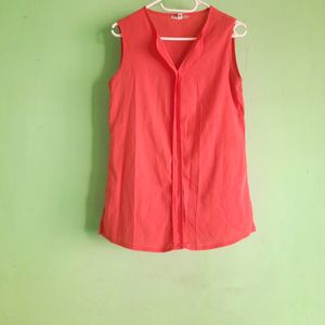 Orange Sleeveless Top