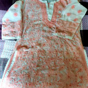 Lucknow Chikan Kurti Cotton