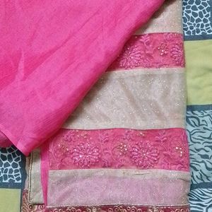 Shimmery Pink Saree