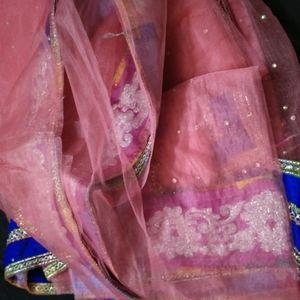 Net Saree With Attached Blouse