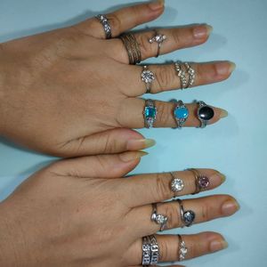 17 Different Type Rings (Free Size)