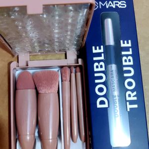 Combo Of Miniso Brush Set With Mars Mascara