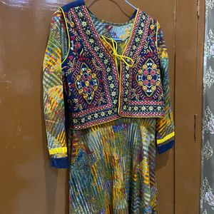 It Has Nice Kurti With This Floor Touch Gown