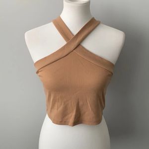 SHEIN Crossways Halter Knit Top