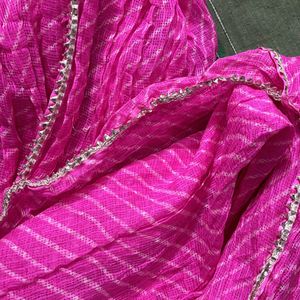 Lehriya Dupatta- Pink