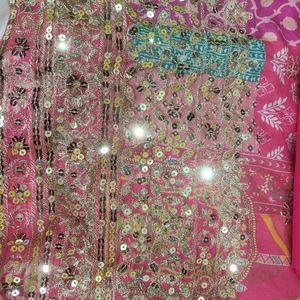 Ethnic Padded Gown With Organza Dupatta