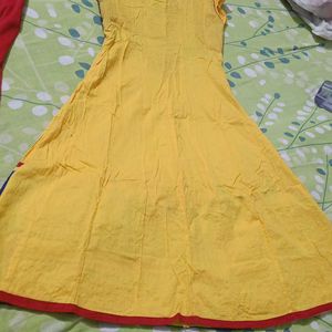 Yellow Embroidered Kurta Set For Women