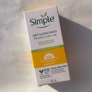 Simple Gel Sunscreen Spf 50