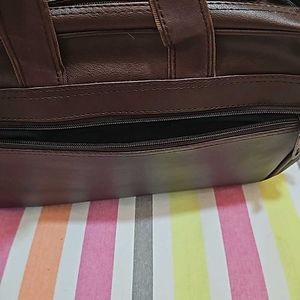 Pure Leather 6 Compartment  Laptop Cum Office Bag