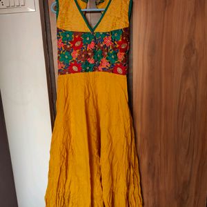 Yellow & Green Anarkali Kurta(Women)