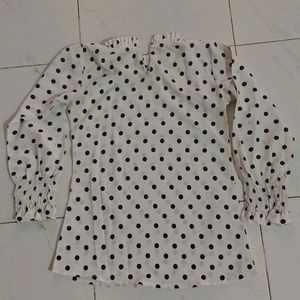 White Polka Dots Top