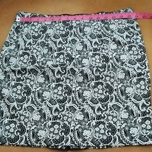 Black White Printed Mini Skirt