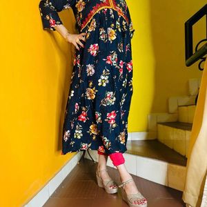 Rayon Print Alia-cut Kurti