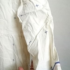 Bower Off White Cotton Linen Top