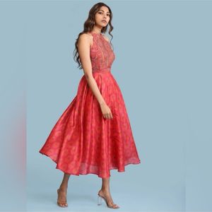 Aarke Ritu kumar Red Floral PrintLong Dress