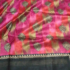 Pleated New Saree With Attached Blouse